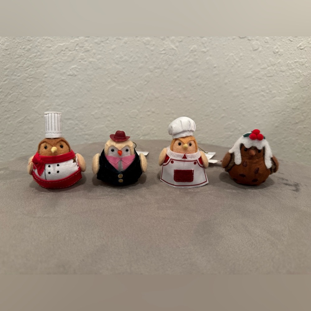 New Christmas Featherly Friends™ Fabric Bird Ornaments Wondershop™/ Set of 4